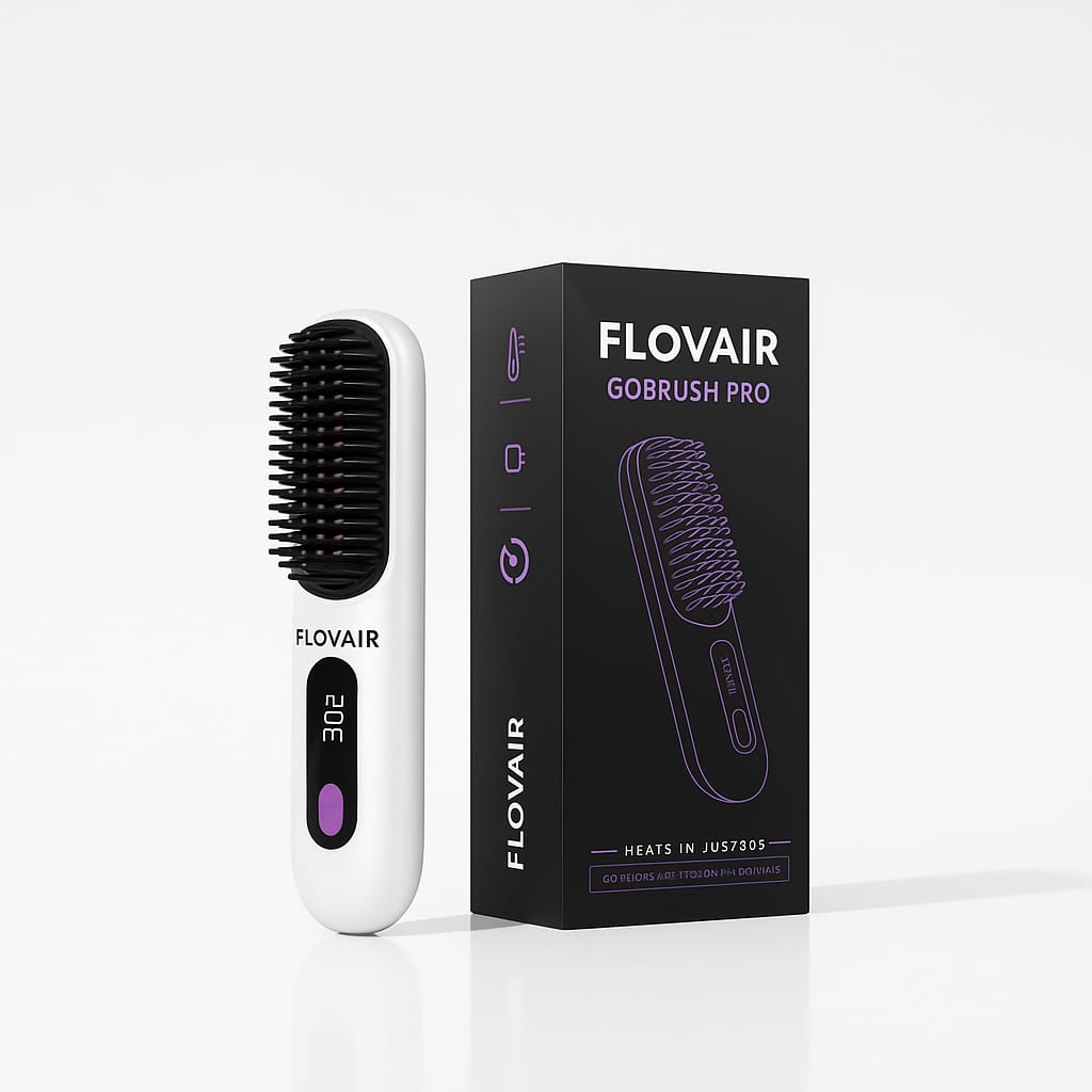 FLOVAIR Ionic straightener Brush - Cordless & Sleek