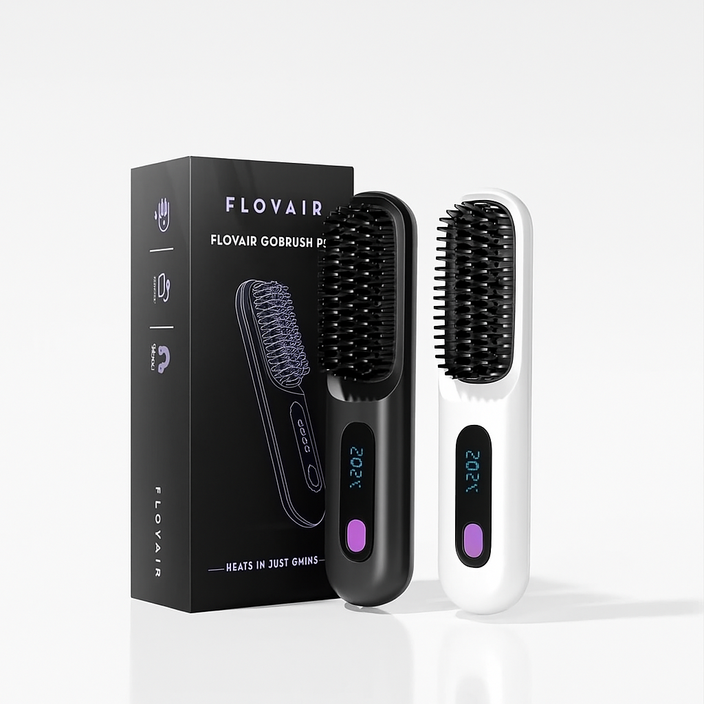 FLOVAIR Ionic straightener Brush - Cordless & Sleek