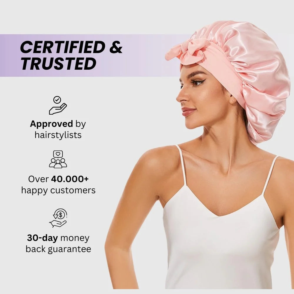 FLOVAIR CrownSilk™ – Bonnet de Nuit Premium en Satin